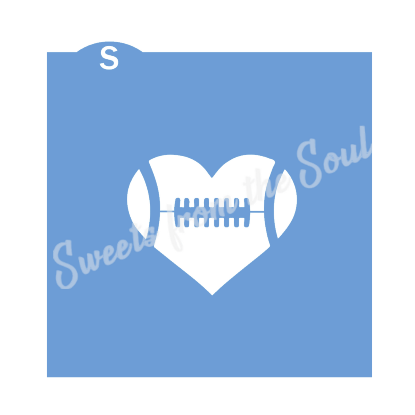 Football Heart Cookie Stencil