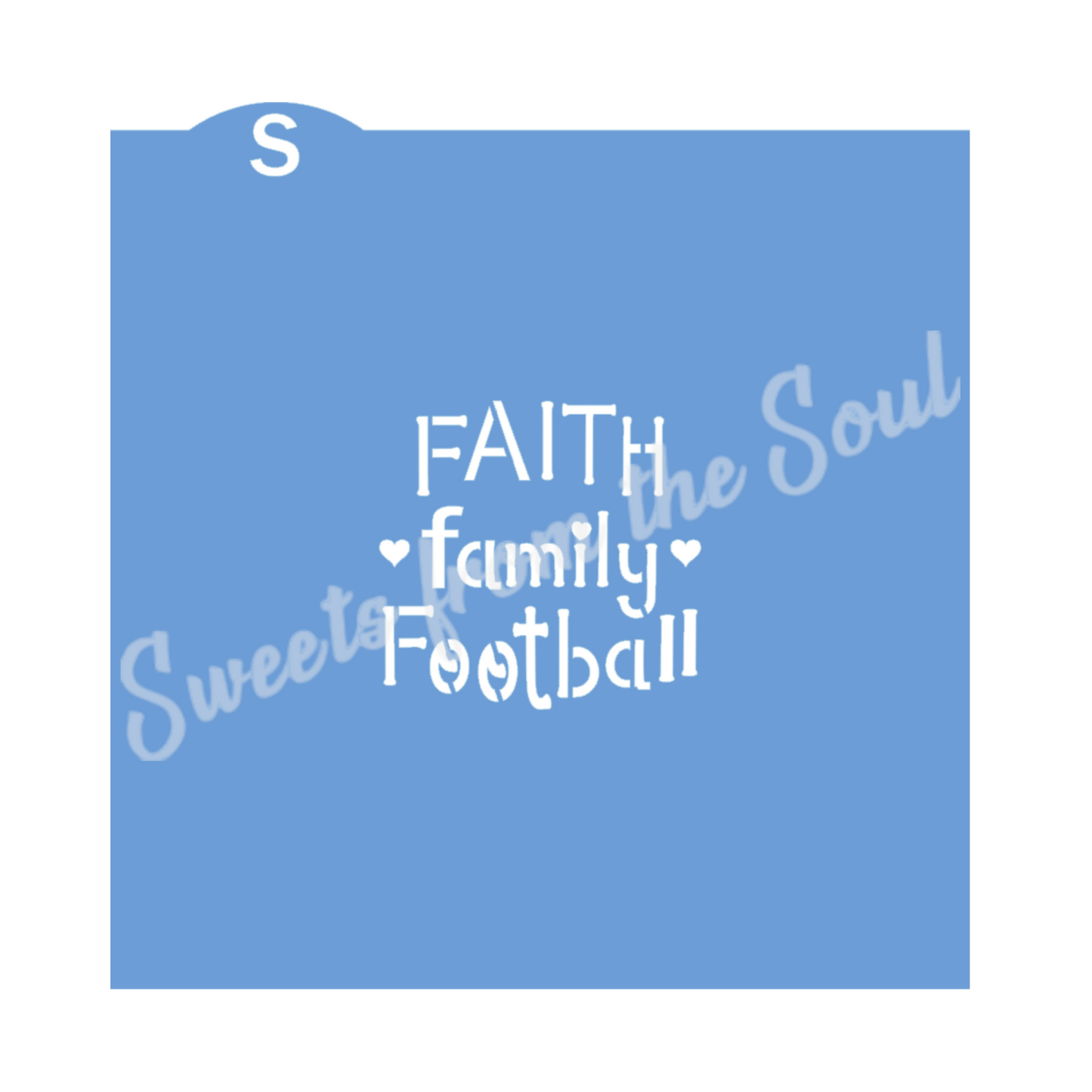 Faith Family Football Stencil