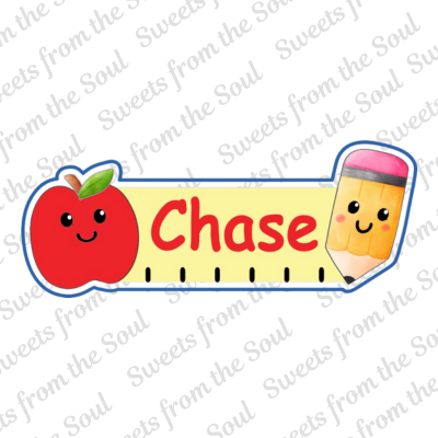 School Desk Name Plaque Cookie Cutter