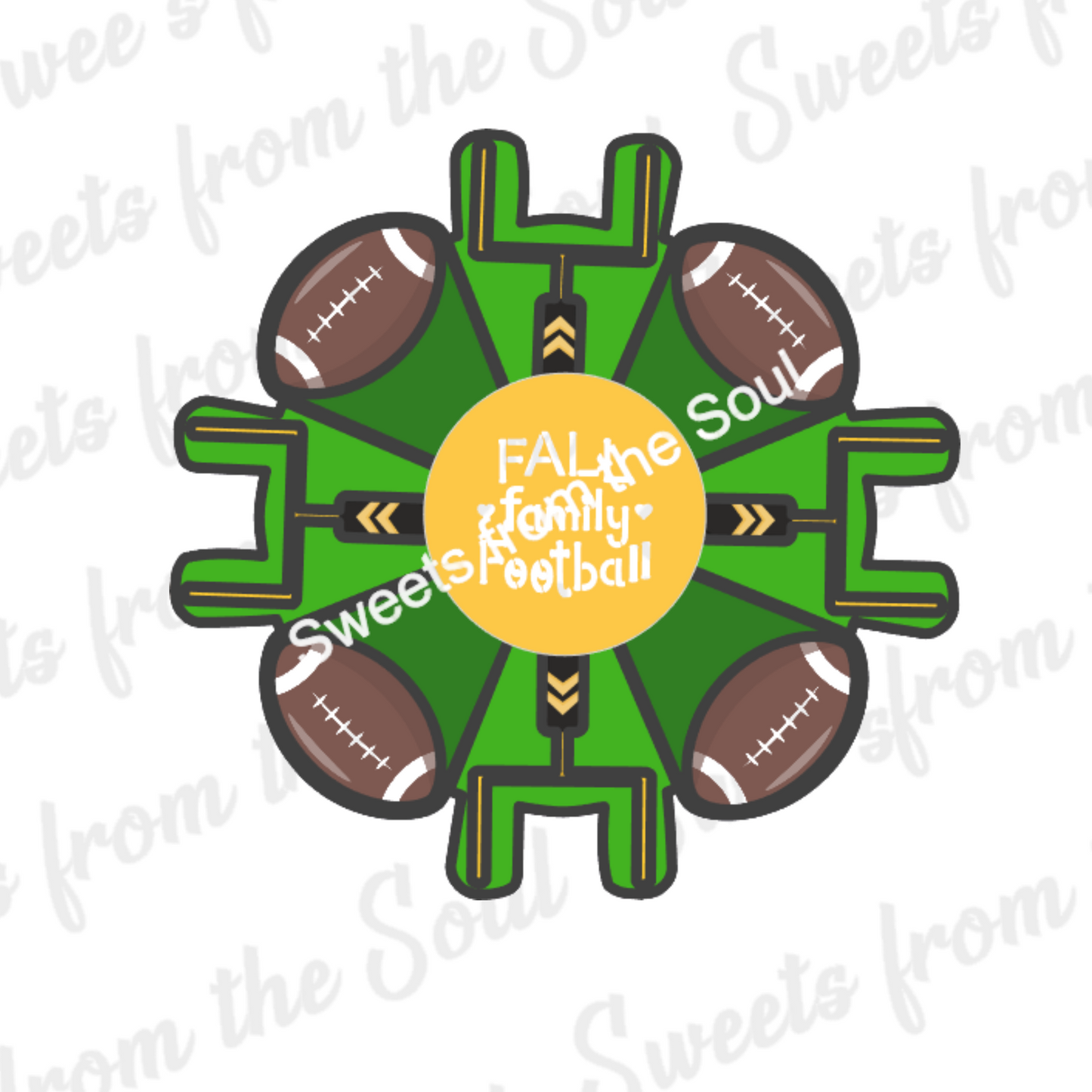 Digital Zip File Download: Fun Football Platter Cookie Cutter Set