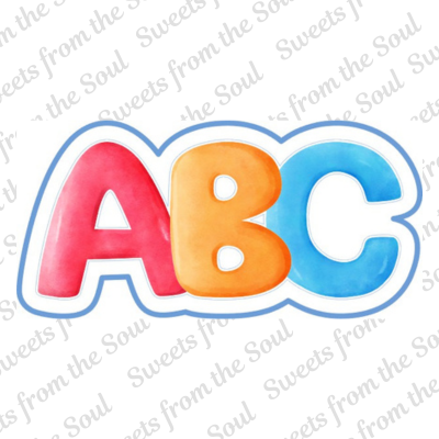 ABC Cookie Cutter with Royal Icing Transfer Template