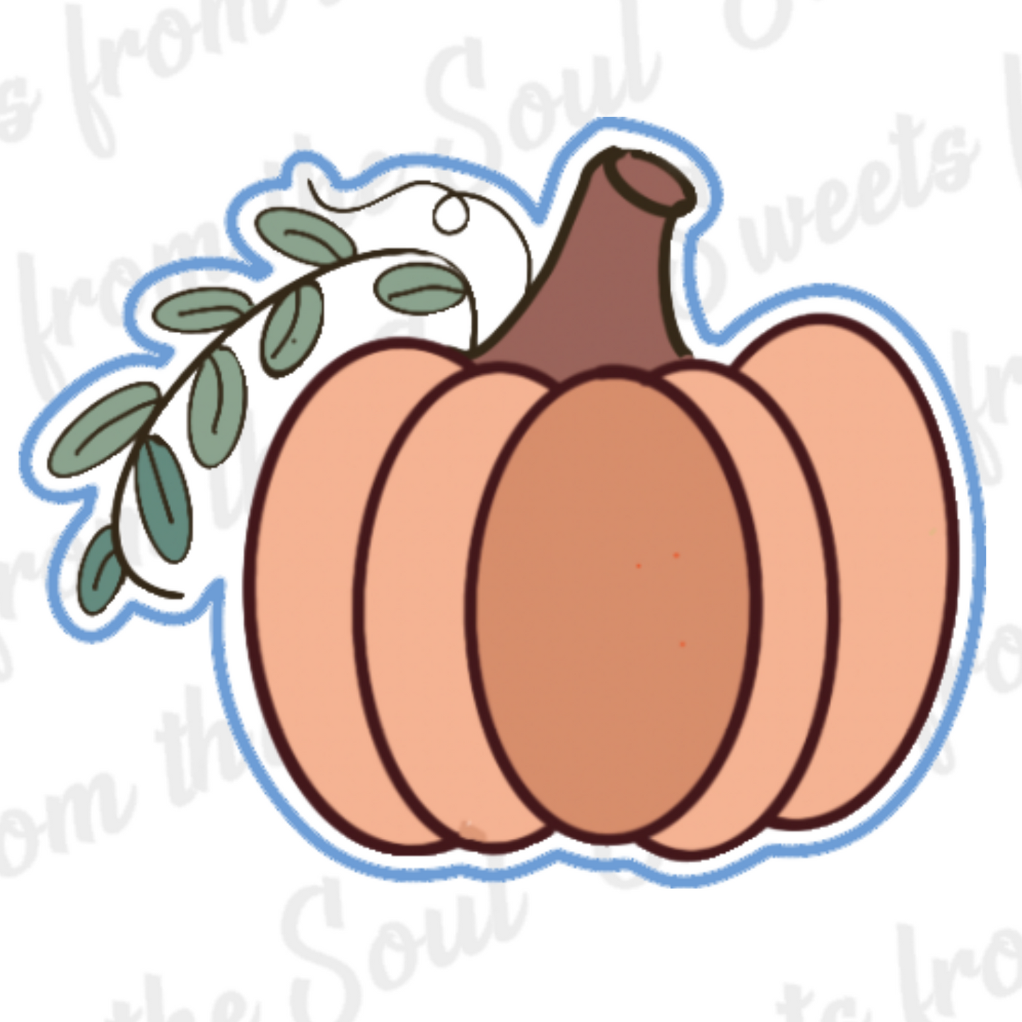 Digital STL Download: Pumpkin with Leaves Cookie Cutter