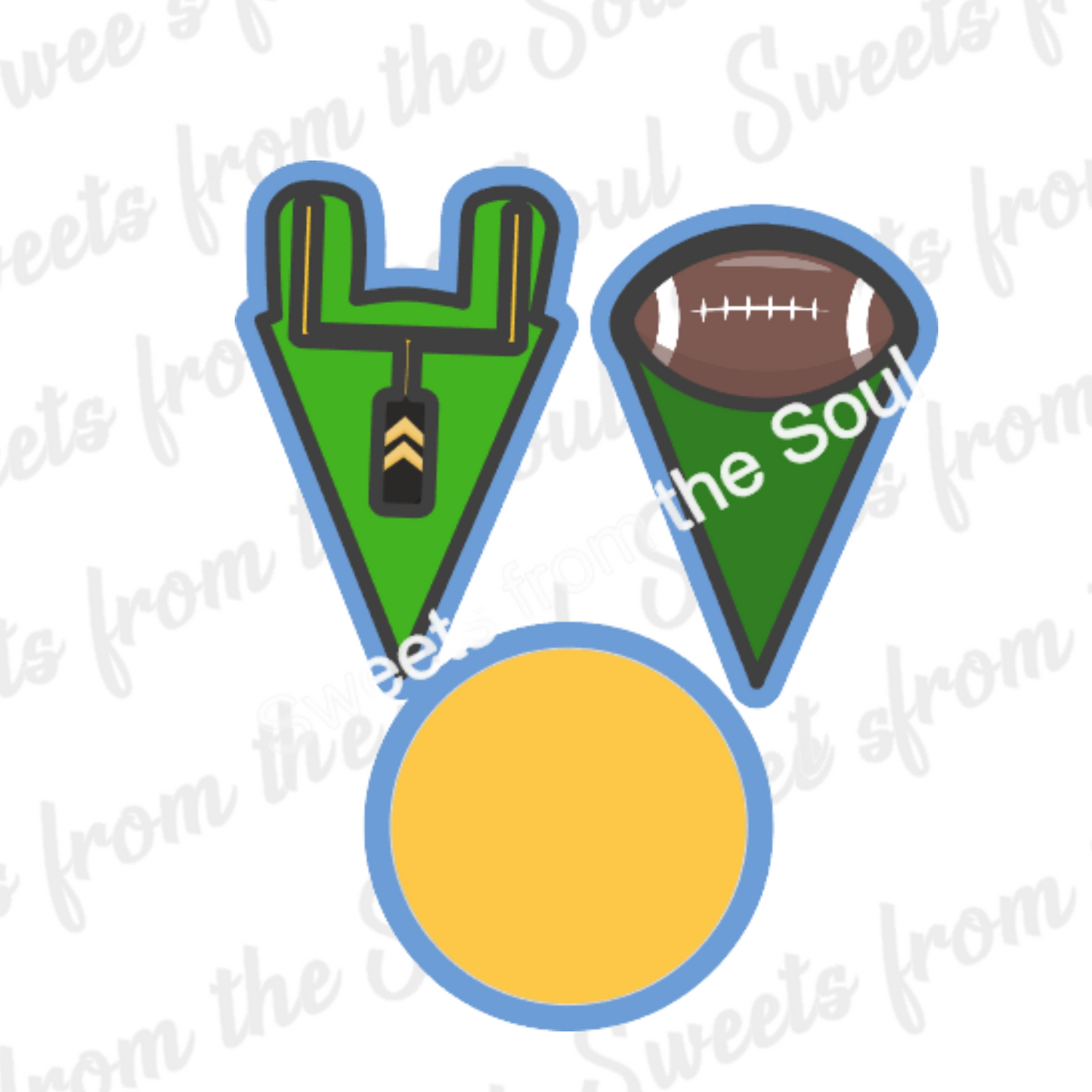 Digital Zip File Download: Fun Football Platter Cookie Cutter Set