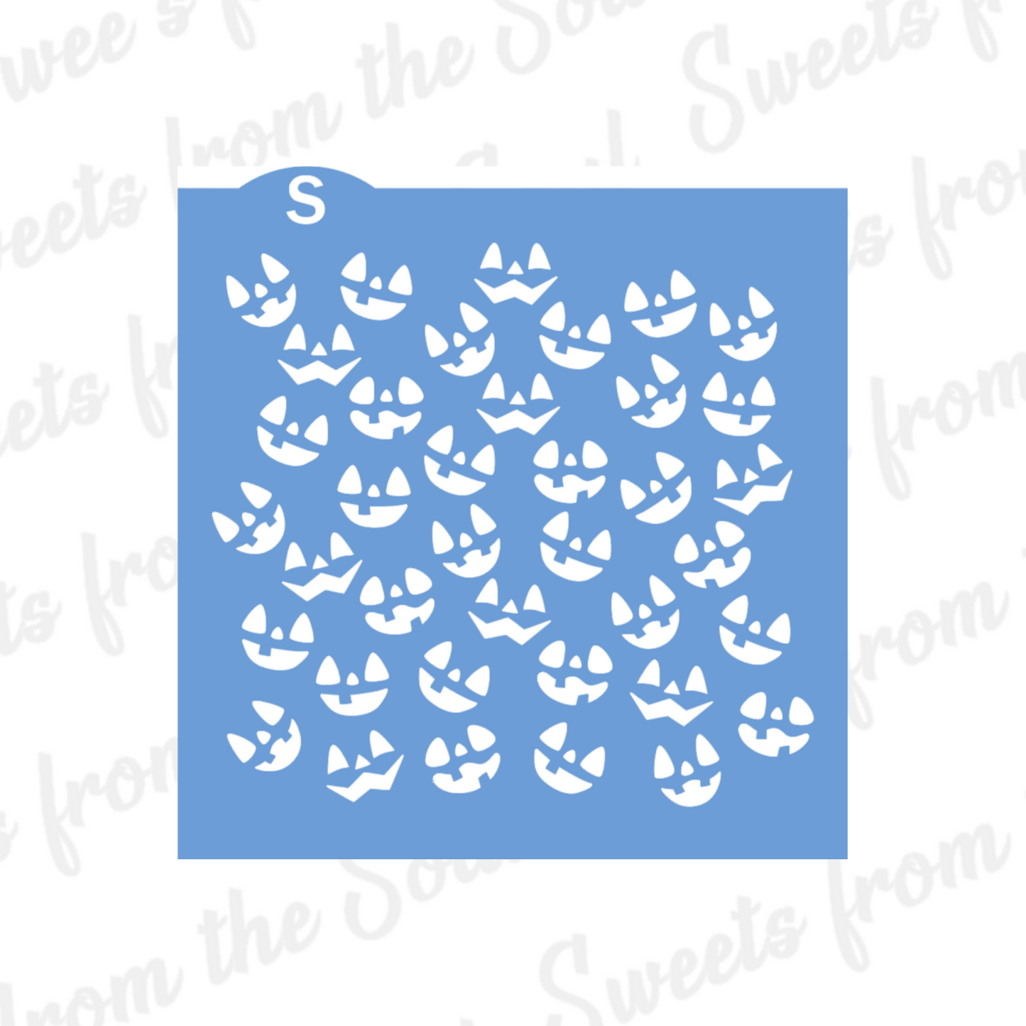 Jack-o-Lantern Faces Background Stencil
