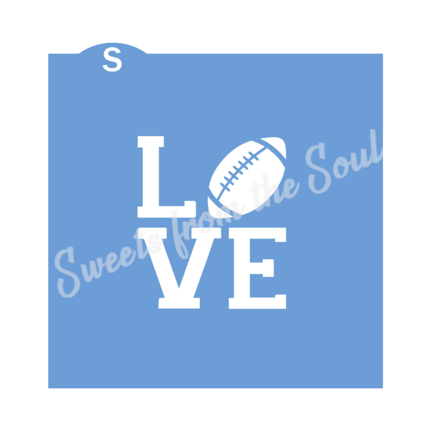 LOVE Football Cookie Stencil
