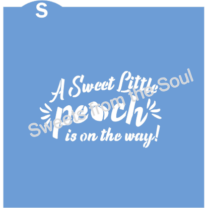 A sweet little peach is on the way! Cookie Stencil