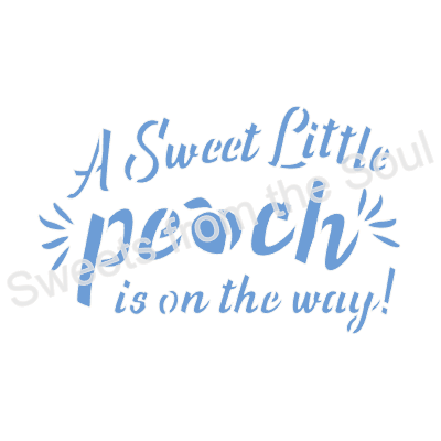 A sweet little peach is on the way! Cookie Stencil