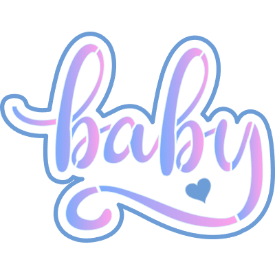 Baby Script Stencil and Cookie Cutter Set