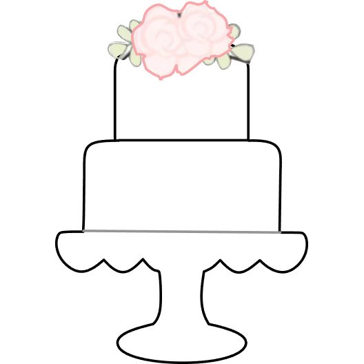 2-Tier Cake with Flowers Cookie Cutter