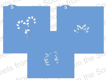 Candy Canes & Ribbons 3-Piece Layered Stencil Set