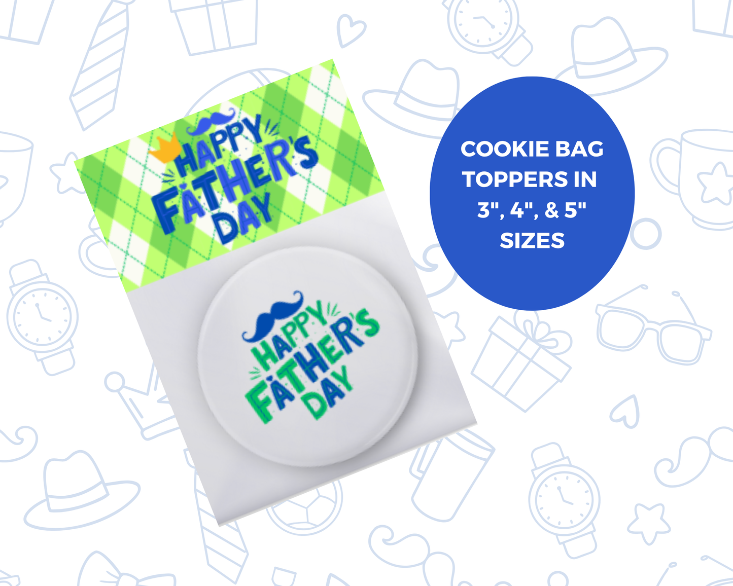 Digital File: Printable Father's Day Treat/Cookie Bag Toppers, Gift Tags, & Stickers Bundle