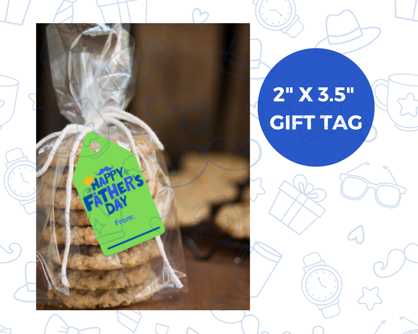 Digital File: Printable Father's Day Treat/Cookie Bag Toppers, Gift Tags, & Stickers Bundle