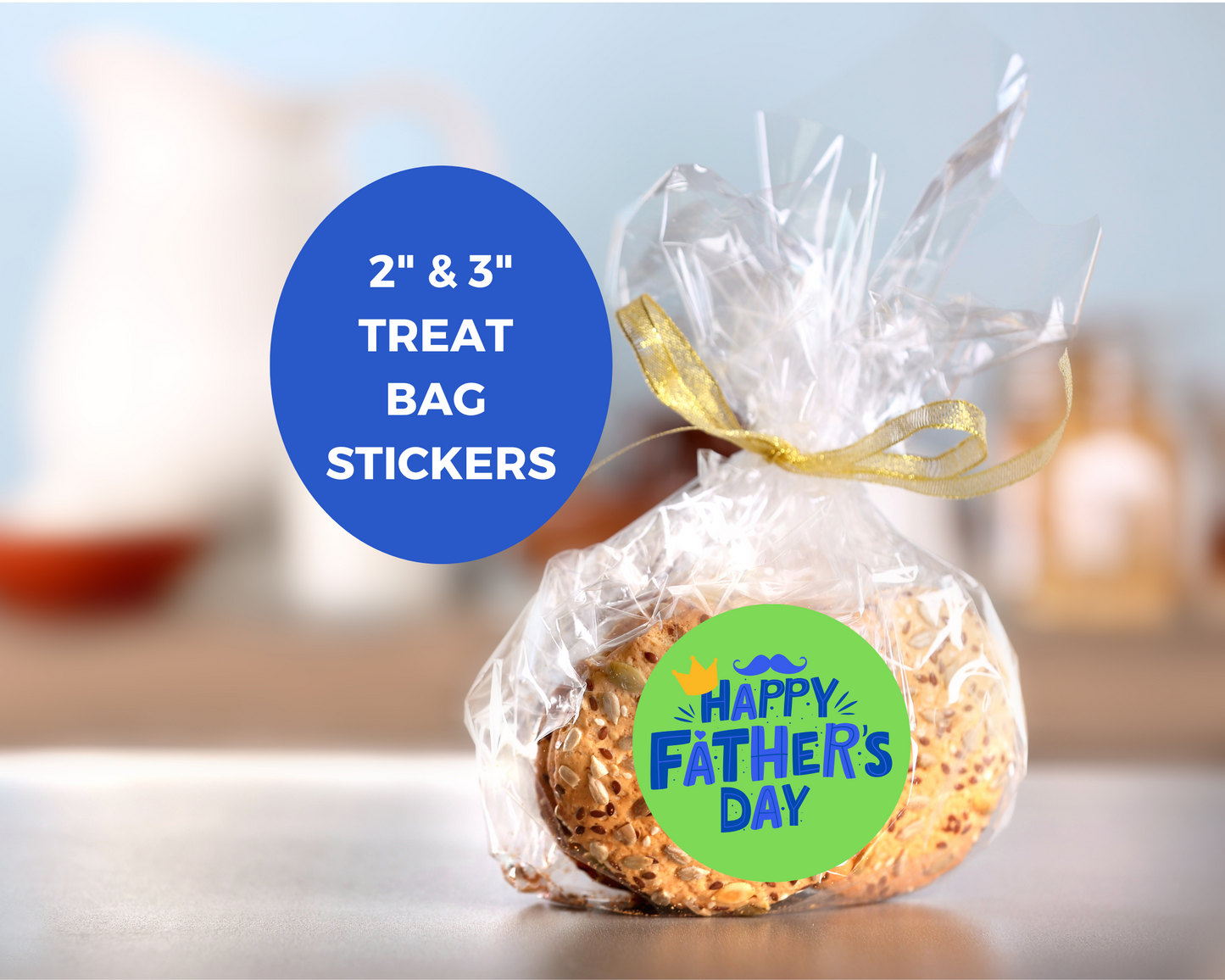 Digital File: Printable Father's Day Treat/Cookie Bag Toppers, Gift Tags, & Stickers Bundle