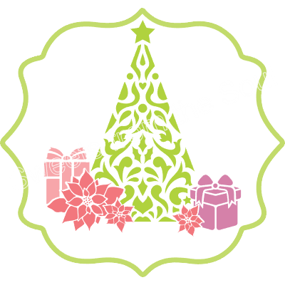 Presents & Poinsettias 3-Piece Layered Stencil Set