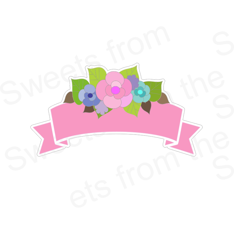Floral Banner Cookie Cutter