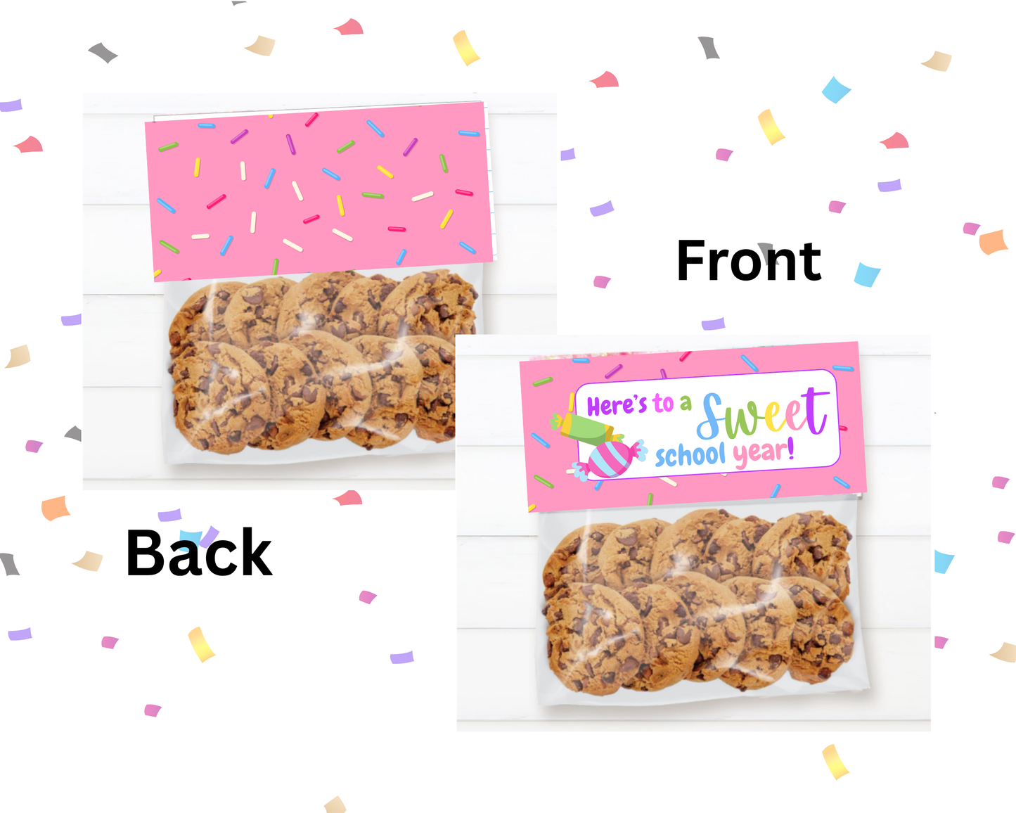 Digital File: Printable Here's to a Sweet School Year Bag Toppers, Gift Tags, & Stickers Bundle