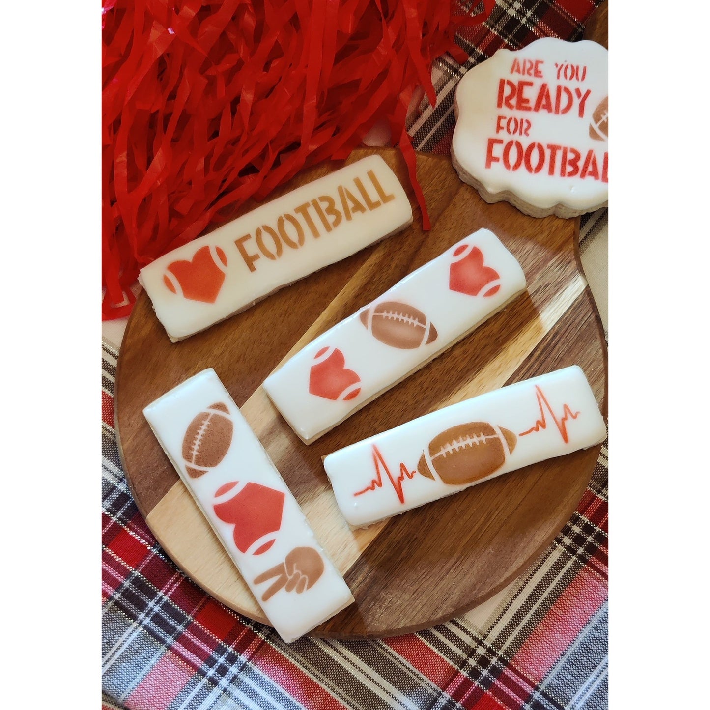 Football Cookie Sticks 2-piece Cookie Stencil Set