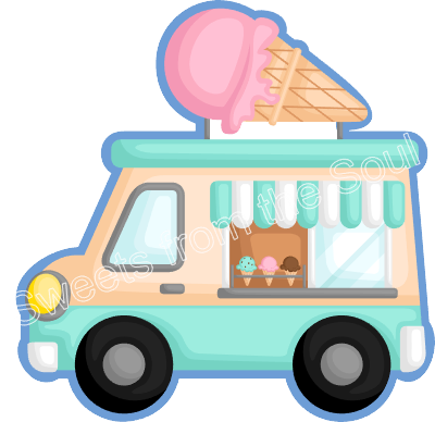 STL file Ice Cream Truck Cookie Cutter, Ice Cream Cookie Cutter