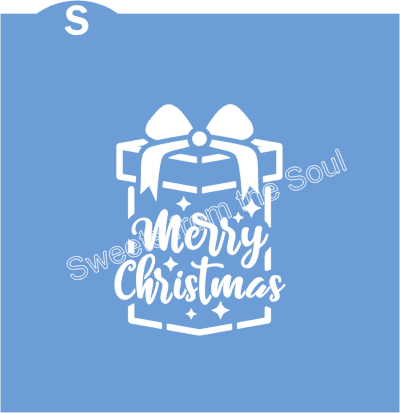 Merry Christmas Gift Cookie Stencil