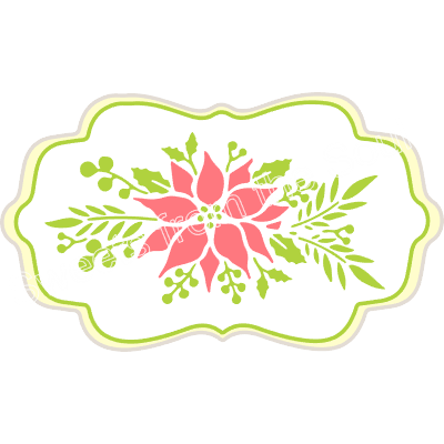 Poinsettia Swag 2-Piece Cookie Stencil