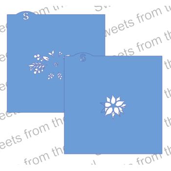 Poinsettia Swag 2-Piece Cookie Stencil