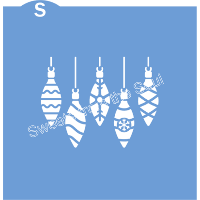 Retro Hanging Ornaments Cookie Stencil