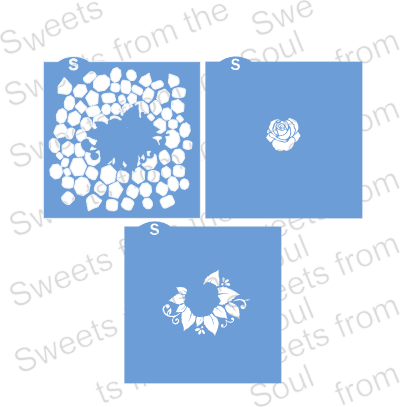 Roses on a Path 3-Piece Layered Stencil Set