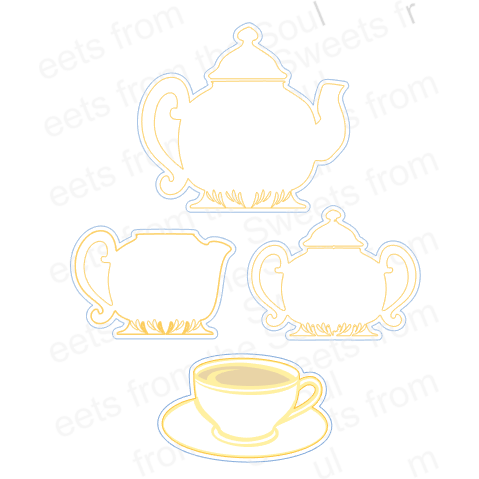 Tea Set Cookie Cutter Set Bundle