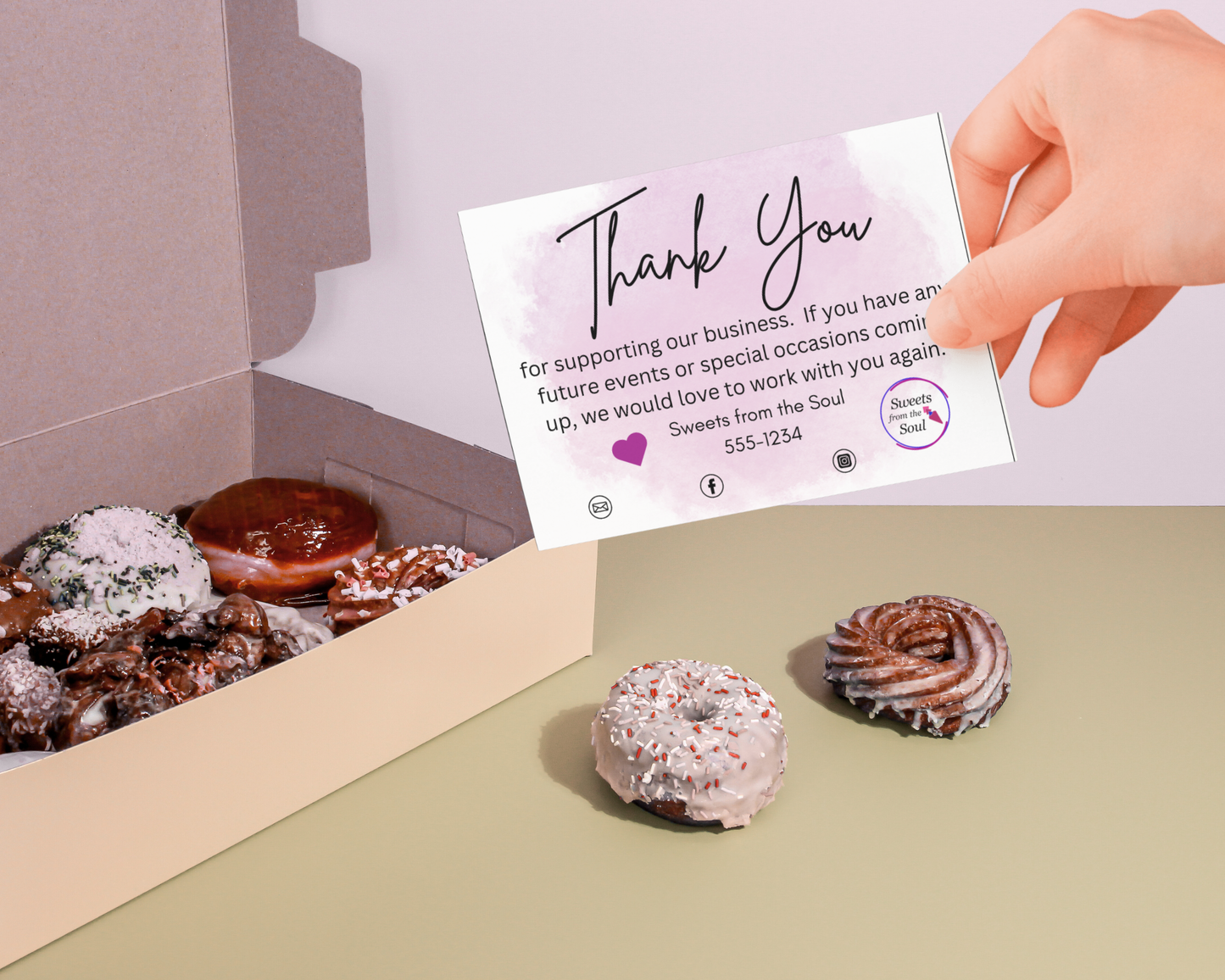 Editable Cookie Care Card & Thank You Card Template