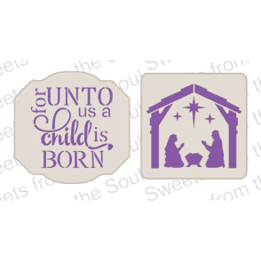 Unto Us a Child is Born Manger Cookie Stencil Set