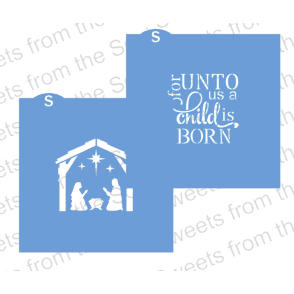 Unto Us a Child is Born Manger Cookie Stencil Set