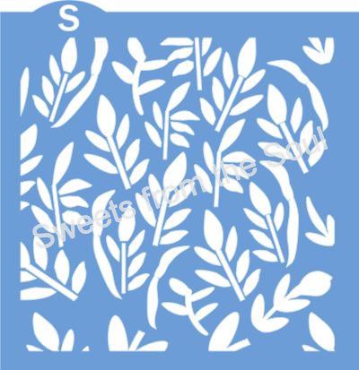 Waving Leaves Background Stencil