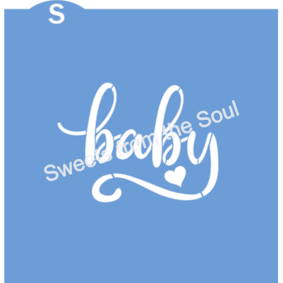 Baby Script Stencil and Cookie Cutter Set