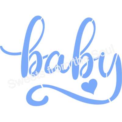 Digital SVG File: Baby Script Stencil