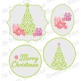 Presents & Poinsettias 3-Piece Layered Stencil Set