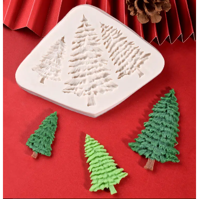 3 Christmas Trees Silicone Fondant Mold