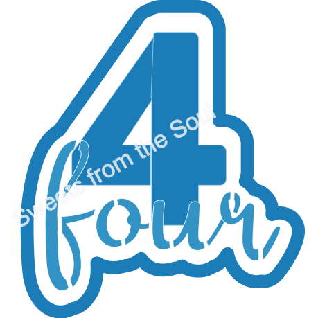 Fourth Birthday Cookie Cutter and Stencil Set