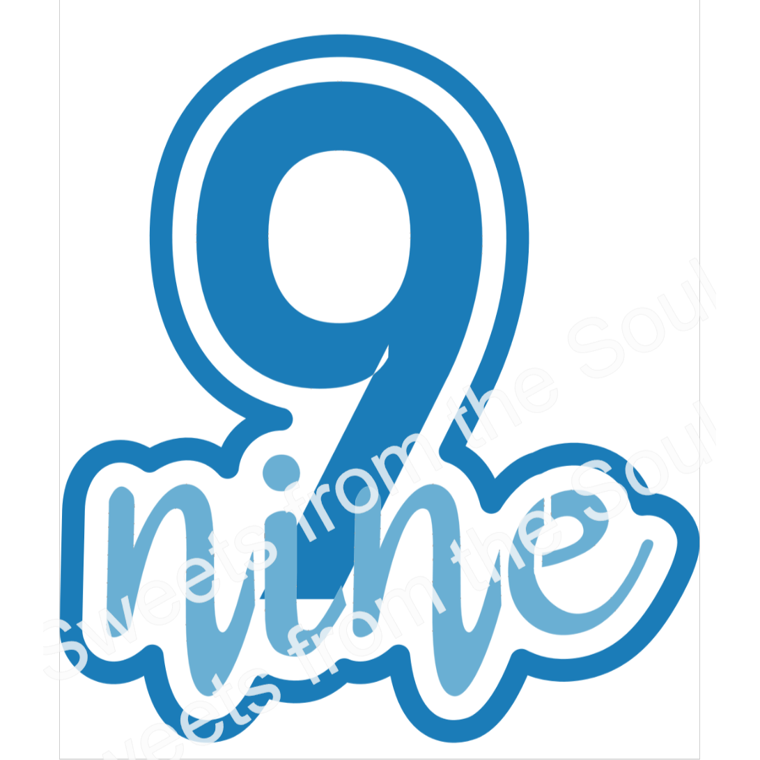 Ninth Birthday Cookie Cutter and Stencil Set