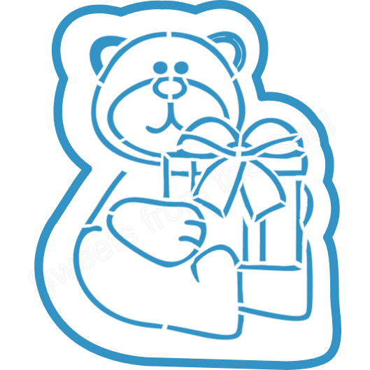 Gift Bear PYO Stencil and Cookie Cutter Set