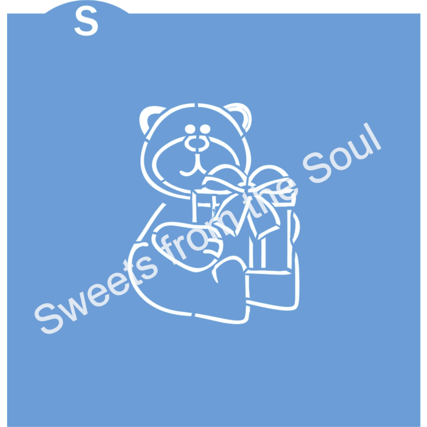 Gift Bear PYO Stencil and Cookie Cutter Set