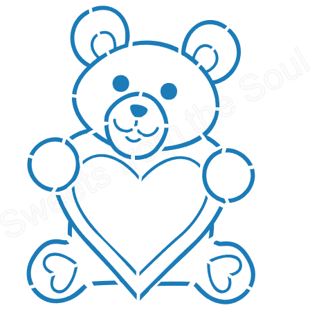 Bear with a Heart PYO Stencil and Cookie Cutter Set