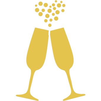 Champagne Heart Flutes Cookie Stencil