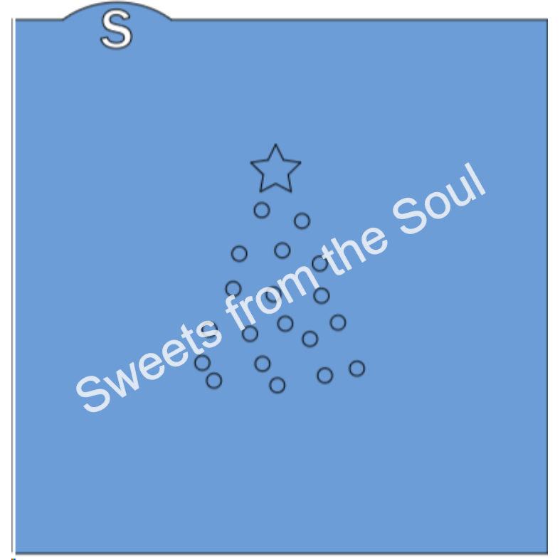 Tree with Lights Two Part Cookie Stencil