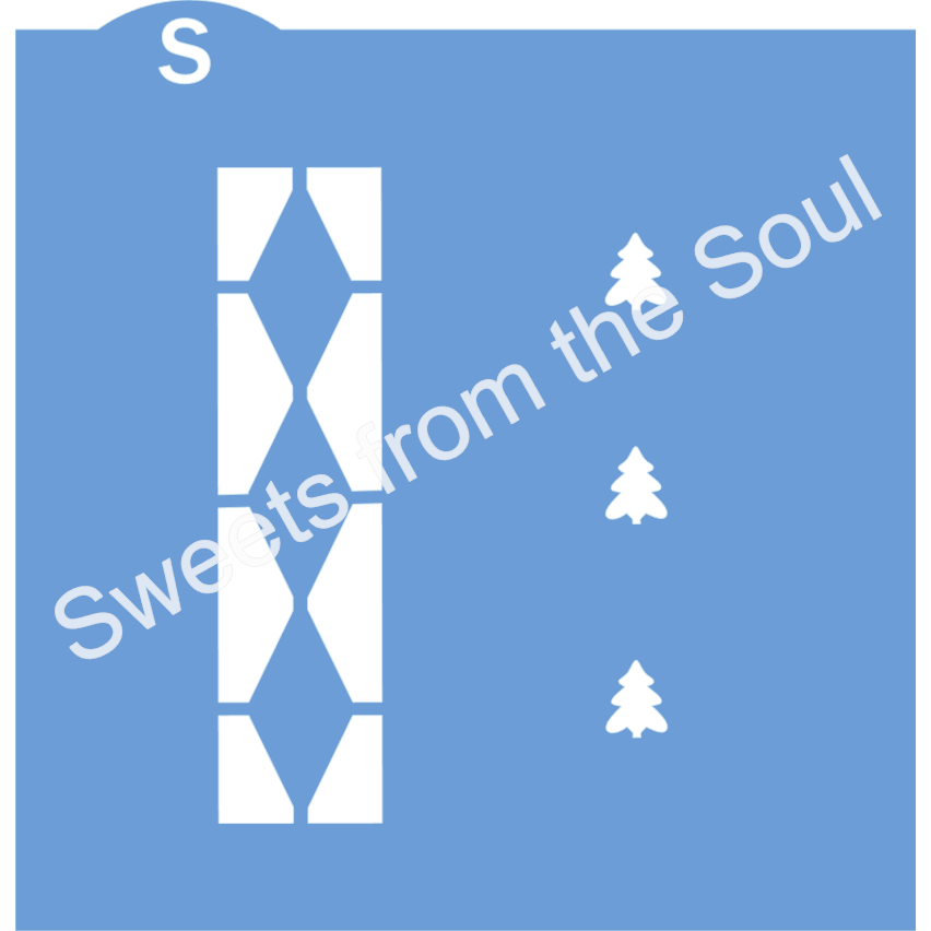 Framed Trees Cookie Stick Stencil