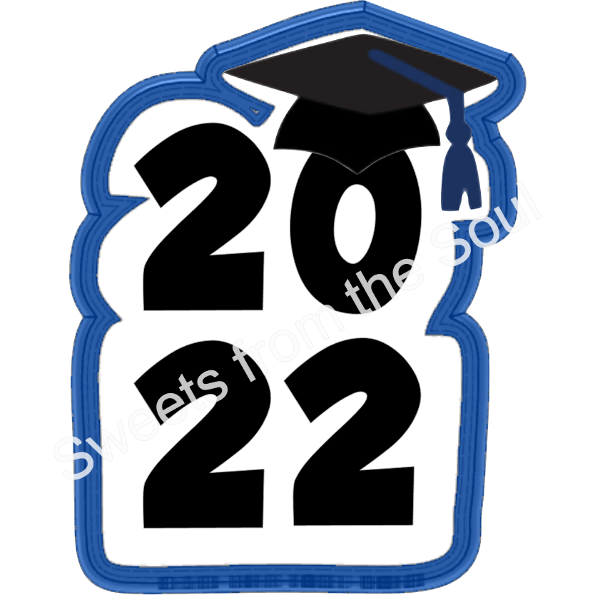 Grad Cap with Year Cookie Cutter