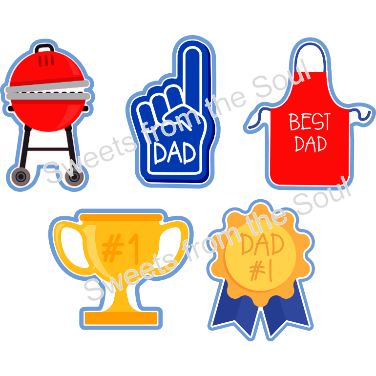 Grill Dad Cookie Cutter and Stencil Set