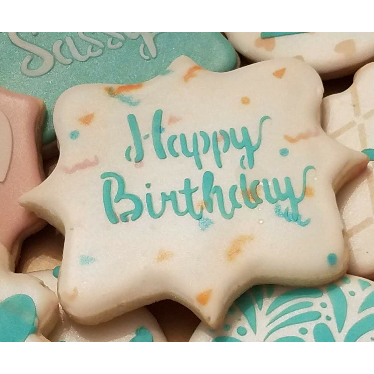 Happy Birthday in Script Stencil