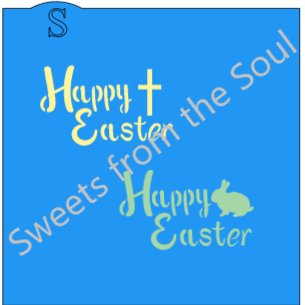 Happy Easter with Cross Stencil