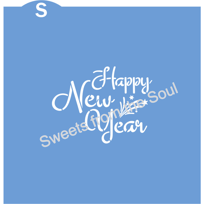 Happy New Year Cookie Stencil
