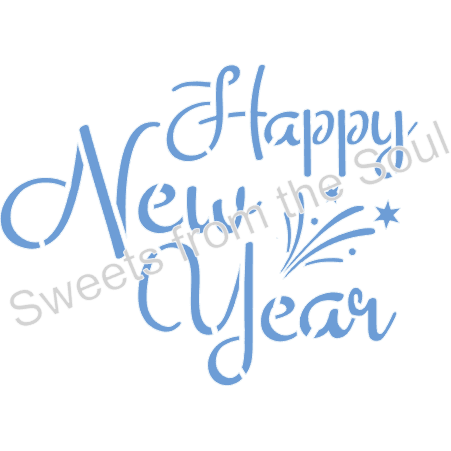 Happy New Year Cookie Stencil